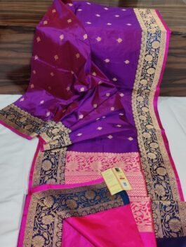 Beautiful Pure Katan Silk Handloom Multicolor Banarasi Kadva Saree
