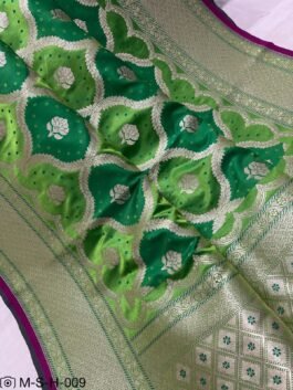 Very Unique & Beautiful Rangkat Satin Mashru Handloom Banarasi Katan Silk Saree