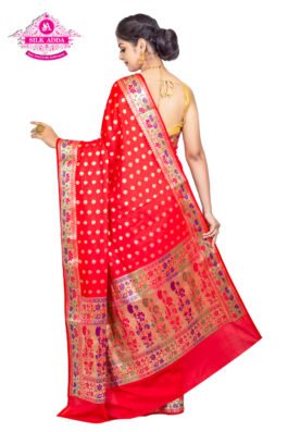 Beautiful Katan Silk Indian Ethnic Banarasi Saree With Double Zari Woven