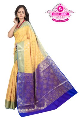 Very Latest & Amazing Banarasi Silk Blend Indian Ethnic Saree With Double Zari Woven