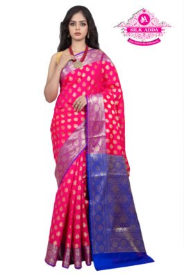 Very Latest & Amazing Silk Blend Indian Ethnic Banarasi Saree With Double Zari Woven