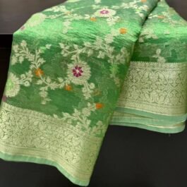 Beautiful Banarasi Soft Tissue Jungla Saree